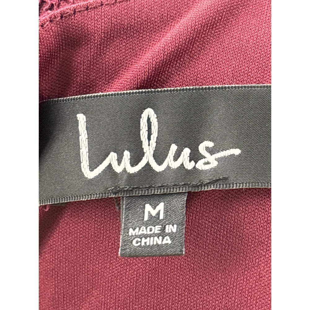 Lulus Take Me to Brunch Burgundy Lace Shift Mini Dress Size Medium NWT - Picture 9 of 11